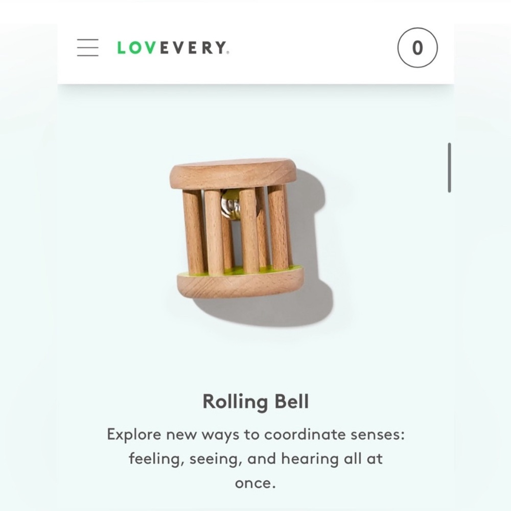 Lovevery Wooden Rolling Bell from The Charmer Play Kit